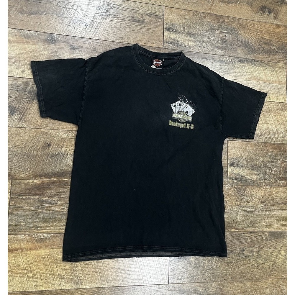 Harley Davison Playing Cards Deadwood, South Dakota Graphic T-Shirt Grey - Picture 2 of 8